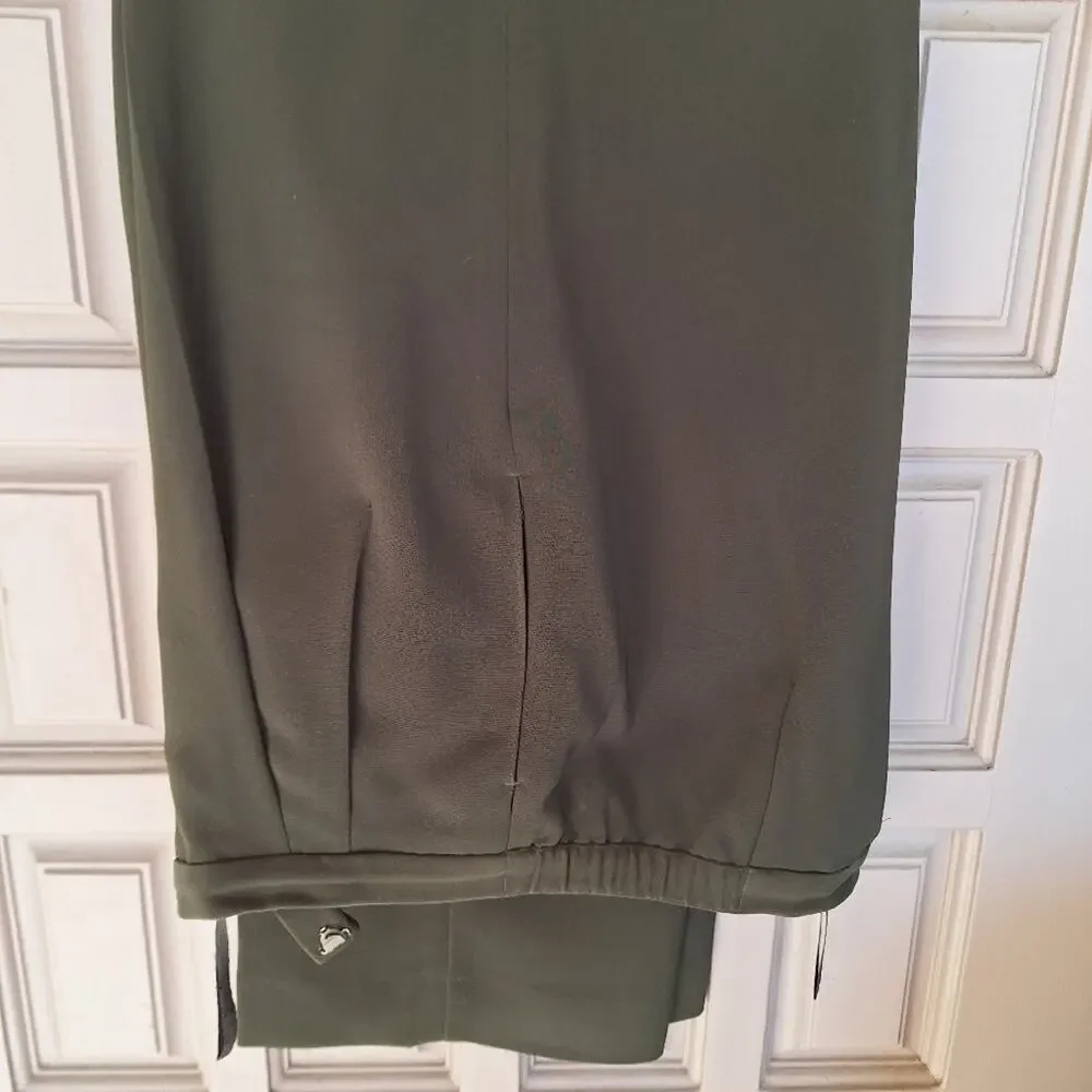 Suit Studio Pant Suit SzP16 Dbl Breasted FullyLined Pants/Jacket Olive Polyester
